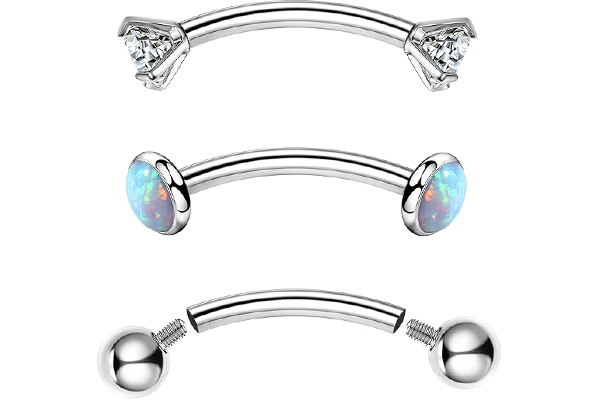 titanium body piercing jewelry curved rings