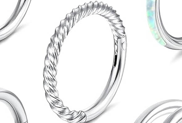 Hinged Segment Ring Hoop Septum Clicker